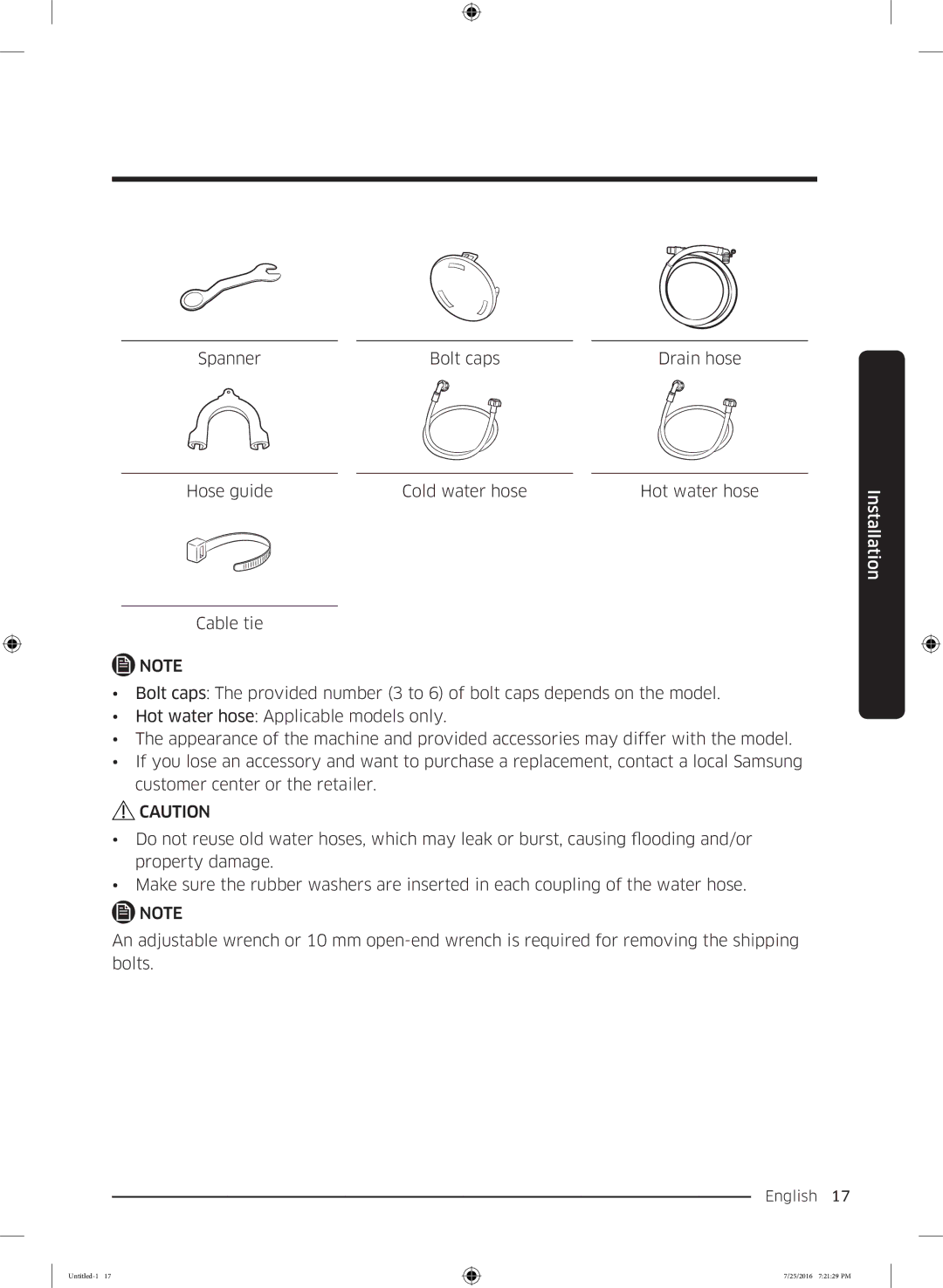 Samsung WD17J7825KP/SV manual English 17  